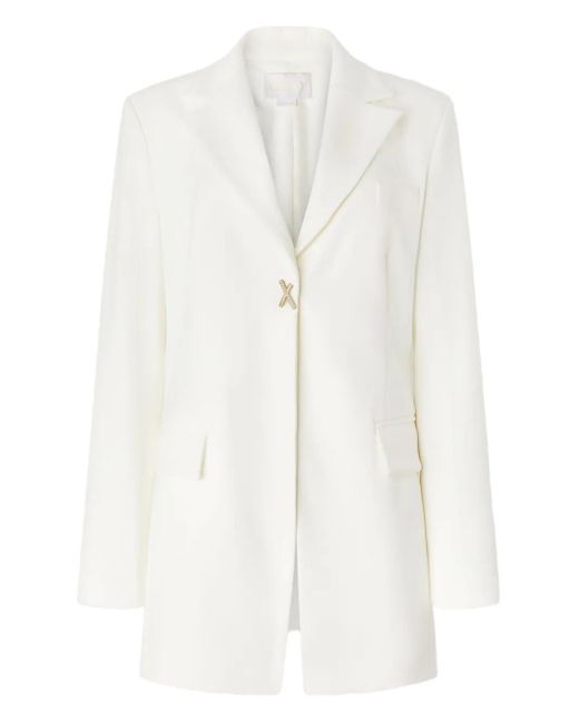 Blazer Monopetto Con Decorazione di Genny in White