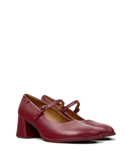 Camper Red Kora Buckle-Strap Pumps