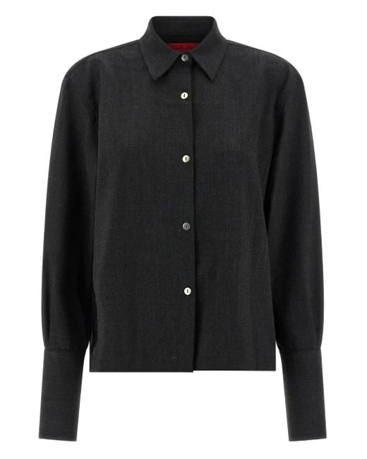 Thelatest Blouse Met Knoopsluiting En Manchetten in het Black