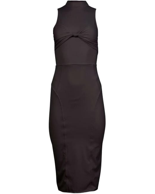 Fleur du Mal Blue Knot-Detail Jersey Midi Dress