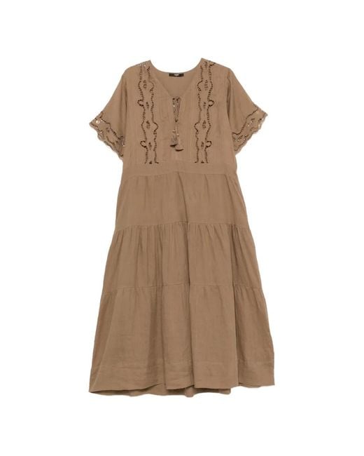 Seventy Natural Broderie-Anglaise Tiered Midi Dress