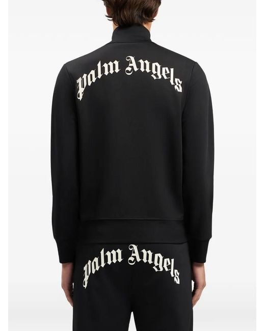 Palm Angels Black Logo-Print Track Jacket for men