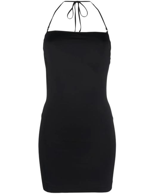 Barena Black Sleeveless Halterneck Minidress