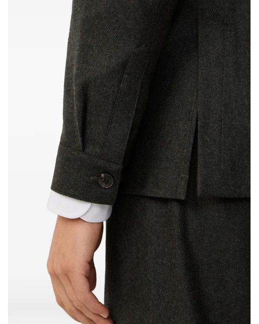 Hackett Black Herringbone-Pattern Jacket for men