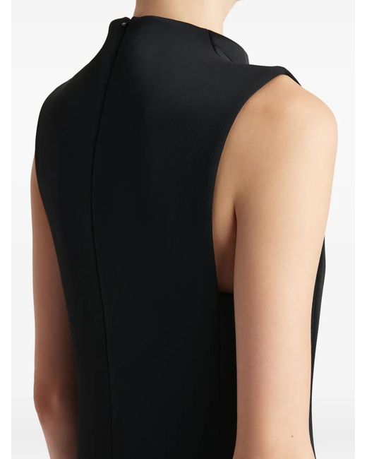 Khaite Black Lowen Satin-Crepe Midi Dress