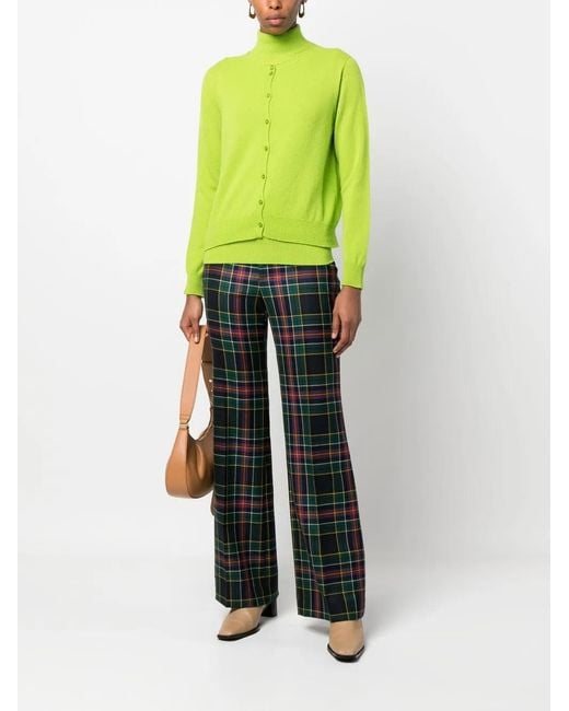 Vanisé Green Button-Up Knitted Cardigan Set