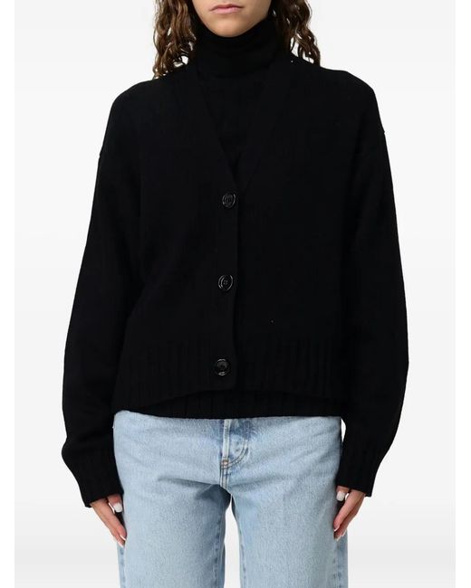Allude Black V-Neck Cardigan