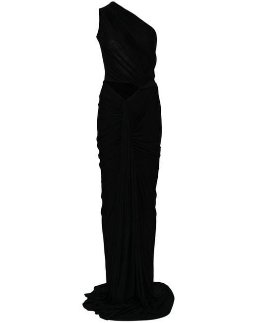One-shoulder draped gown Rick Owens de color Black