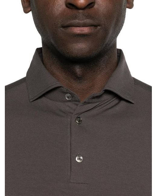 Malo Brown Button-Up Polo Shirt for men