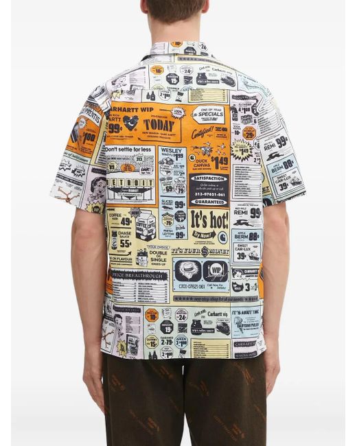 Camicia Con Stampa di Carhartt in White da Uomo