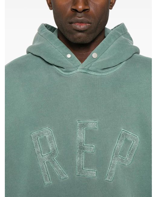 Represent Green Logo-Appliqué Hoodie for men
