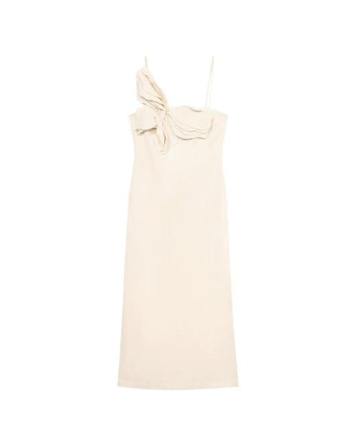 Blumarine White Butterfly-Detail Midi Dress