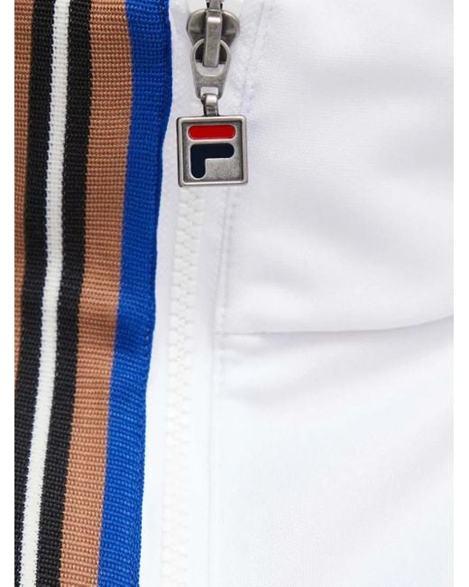 Fila White Striped Zip Top