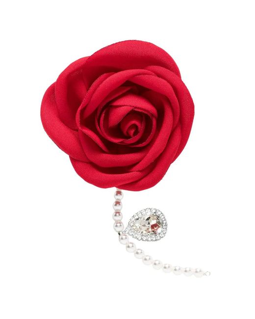 Magda Butrym Red Boucles D'Oreilles Pendantes Ornées De Fleurs