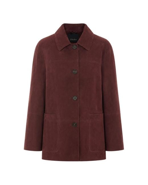 Max Mara Purple Smmastrale Suede Jacket