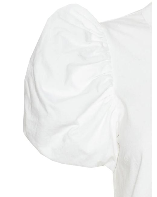 ROTATE BIRGER CHRISTENSEN White Puff-Sleeve T-Shirt