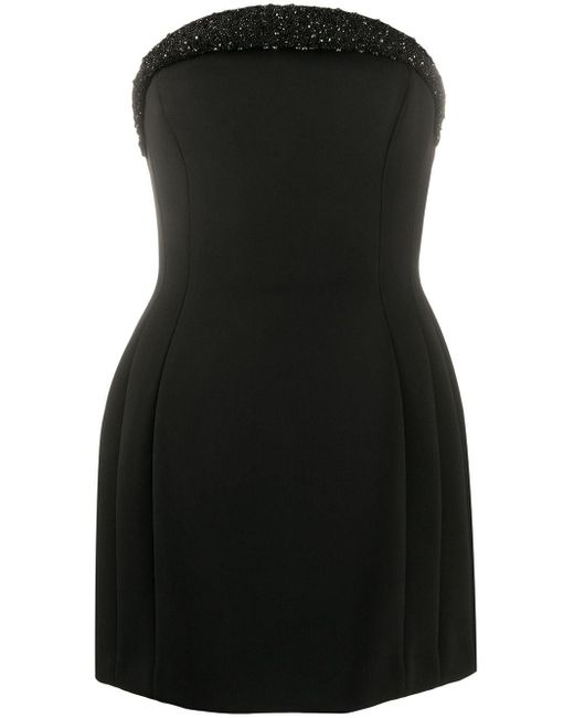 Versace Black Crystal-embellished Silk Dress