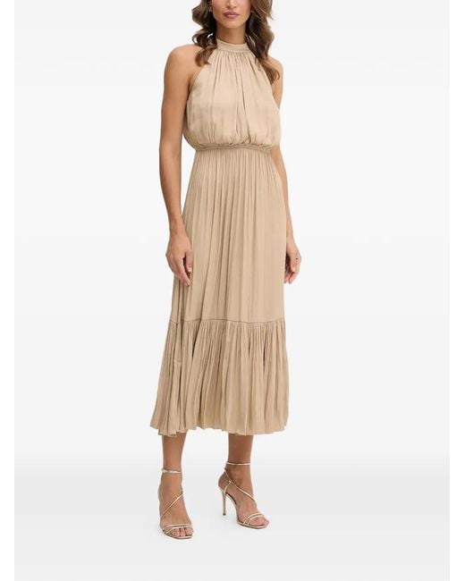Morgan Natural Pleated Midi Dress