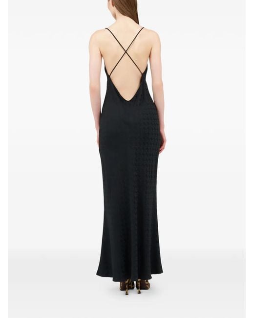 Roberto Cavalli Black V-neck maxi dress