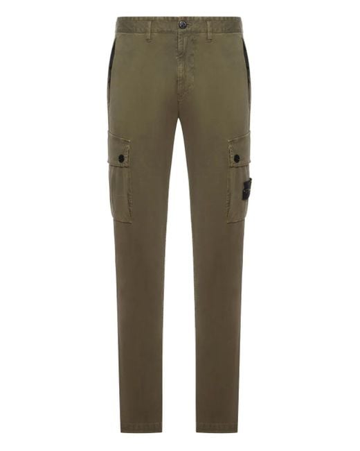 Stone Island Green Slim Trousers for men