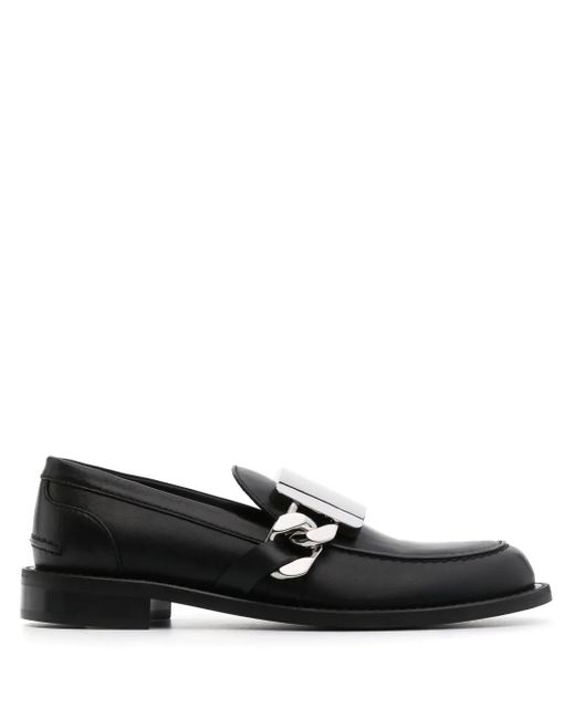 J.W. Anderson Black Logo-Engraved Leather Loafers
