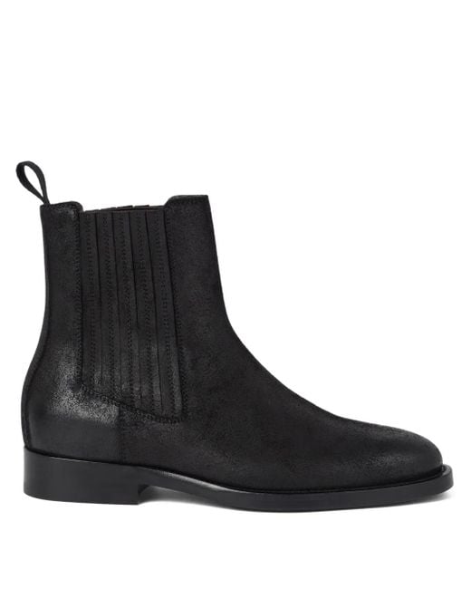 メンズ Brunello Cucinelli レザー チェルシーブーツ Black