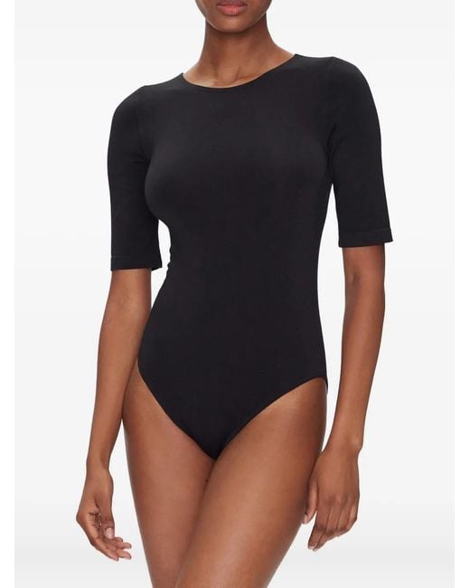 Wolford Blue Half-Sleeve Bodysuit