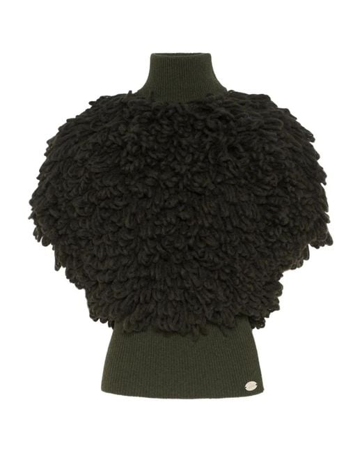 Maglione Bouclette A Collo Alto di Jean Paul Gaultier in Black