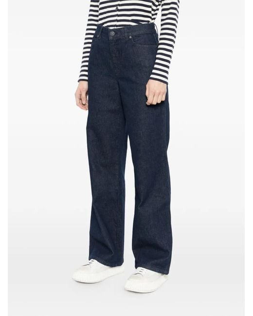 Agnes B. Blue Logo-Patch Jeans