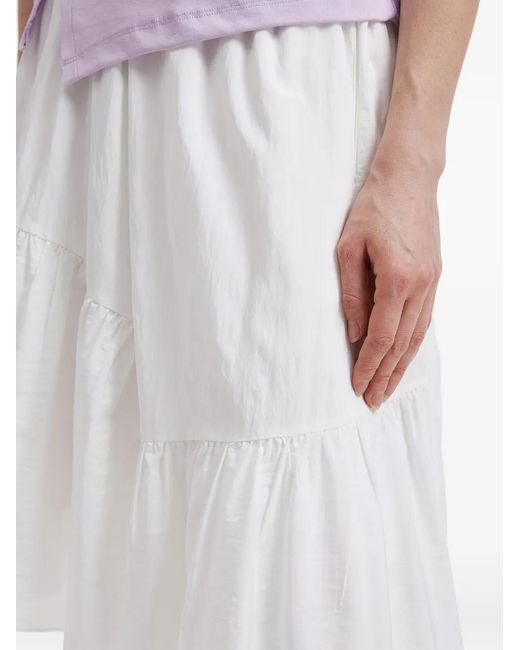 B+ AB White Asymmetric Mini Skirt