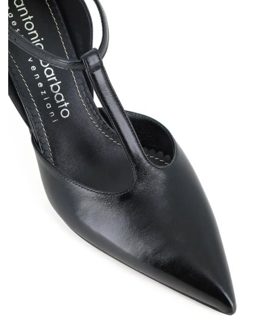 Antonio Barbato Maestri Veneziani Black T-Strap Point-Toe Pumps