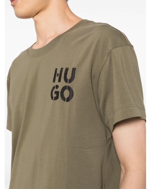 HUGO Green Logo-Print Cotton T-Shirt for men