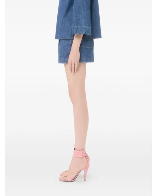 Valentino Garavani Blue Denim Chambray Shorts