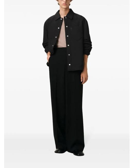 AMI Black Boxy Jacket With Classic Collar for men