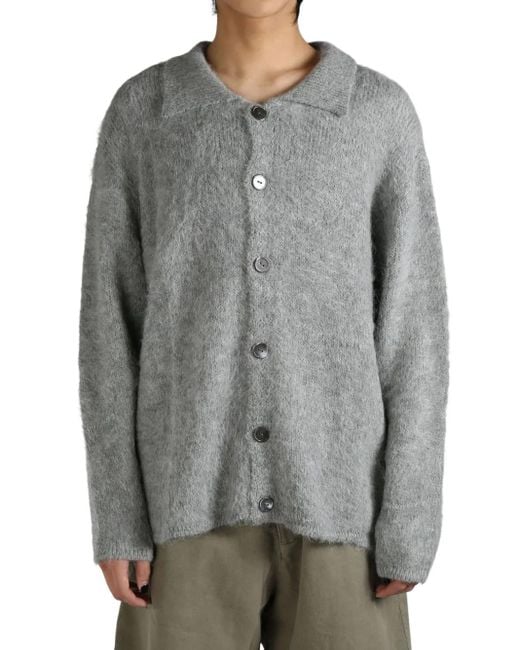 The Elder Statesman Gray Thistle Cardigan for men