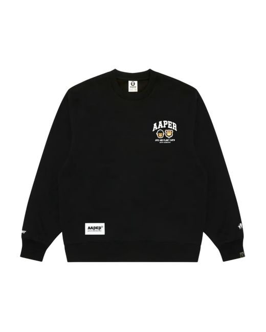 Aape By A Bathing Ape Black Planet Earth Sweatshirt for men