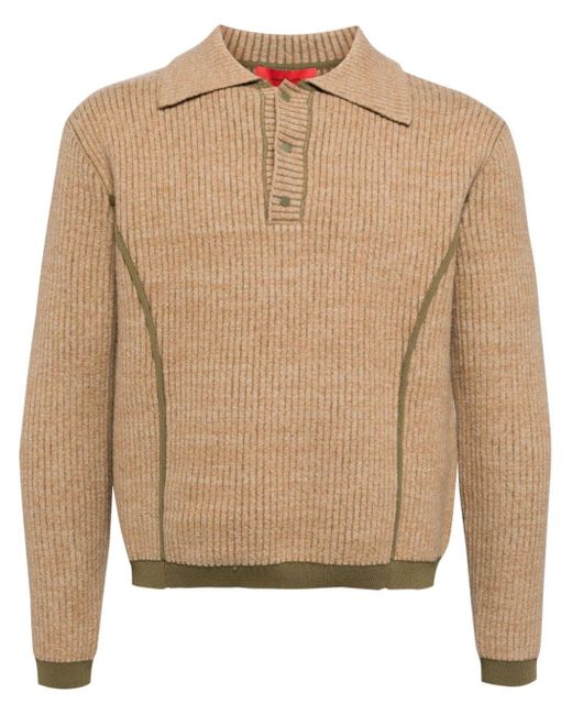 Eckhaus Latta Natural Ribbed-knit Wool-blend Jumper for men