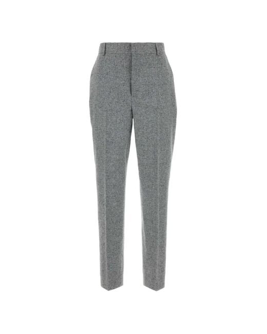 Moschino Gray Belt-Loop Trousers