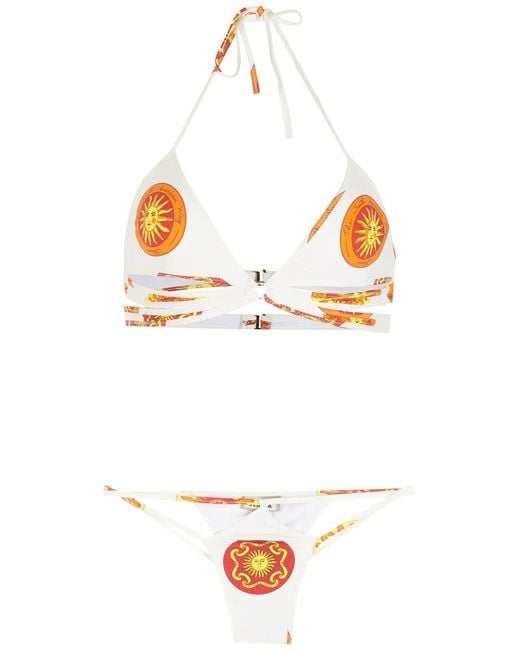 Amir Slama White Print Sol Bikini Set