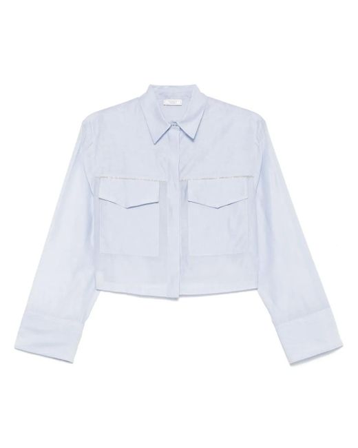 Peserico クロップド シャツ Blue
