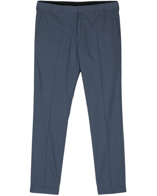 Paul Smith Blue Mid-rise Tapered Trousers for men