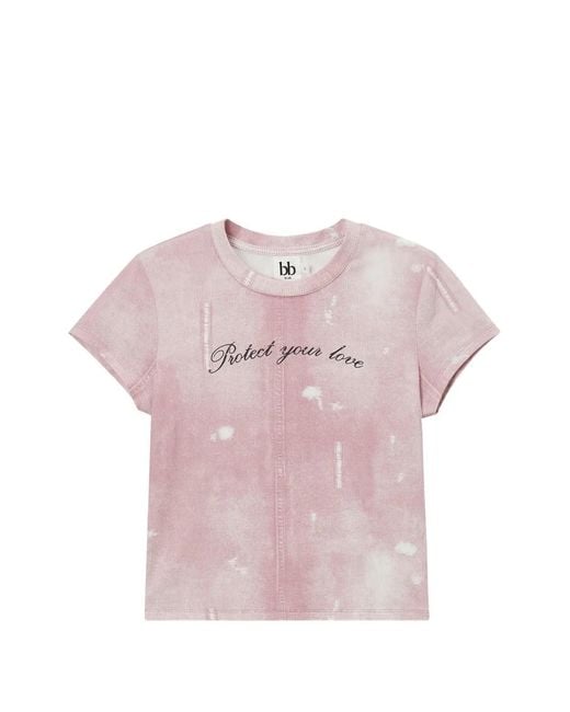 B+ AB Pink T-Shirt À Imprimé Graphique