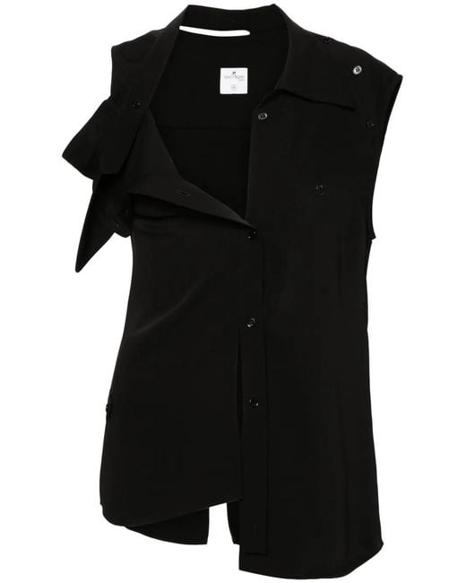 Courreges Black Modular Tech Crepe Shirt