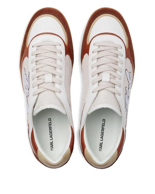 Karl Lagerfeld White Kandidate Signia Embroidered Sneakers