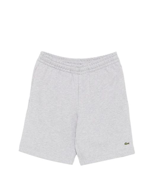 Lacoste White Logo-Detail Track Shorts for men