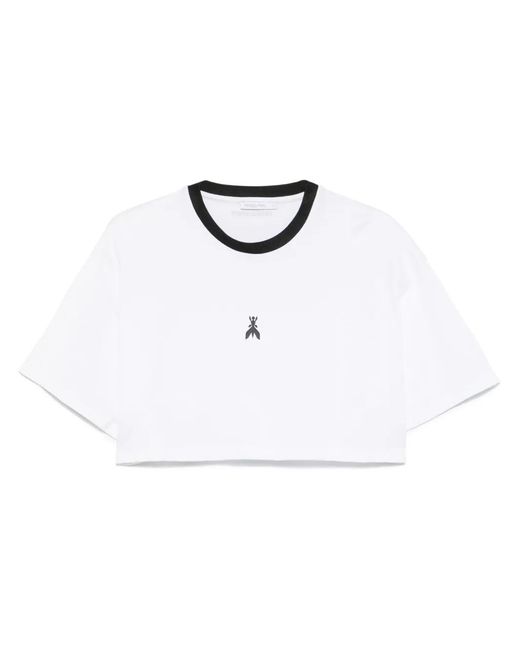 Patrizia Pepe White Logo-Print T-Shirt