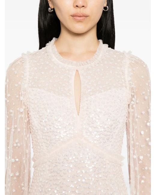Needle & Thread Pink Kleid Mit Pailletten