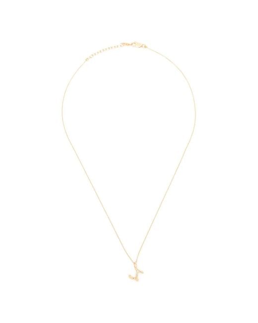 Missoma White Mini Curly Molten Initial Necklace