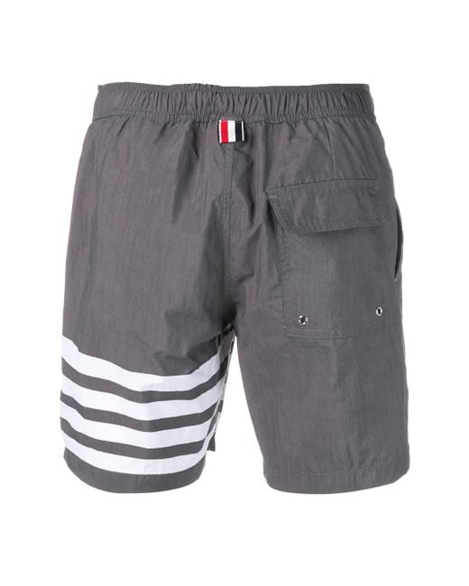 Thom Browne Multicolor 4-bar Solid Tech Swim Short for men