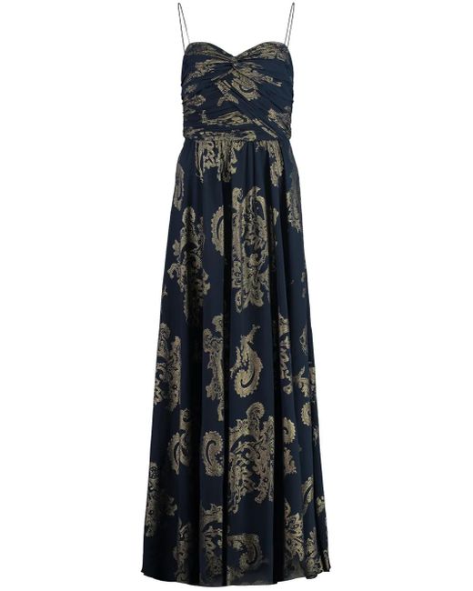 Ralph Lauren ジャカードペイズリードレス Blue